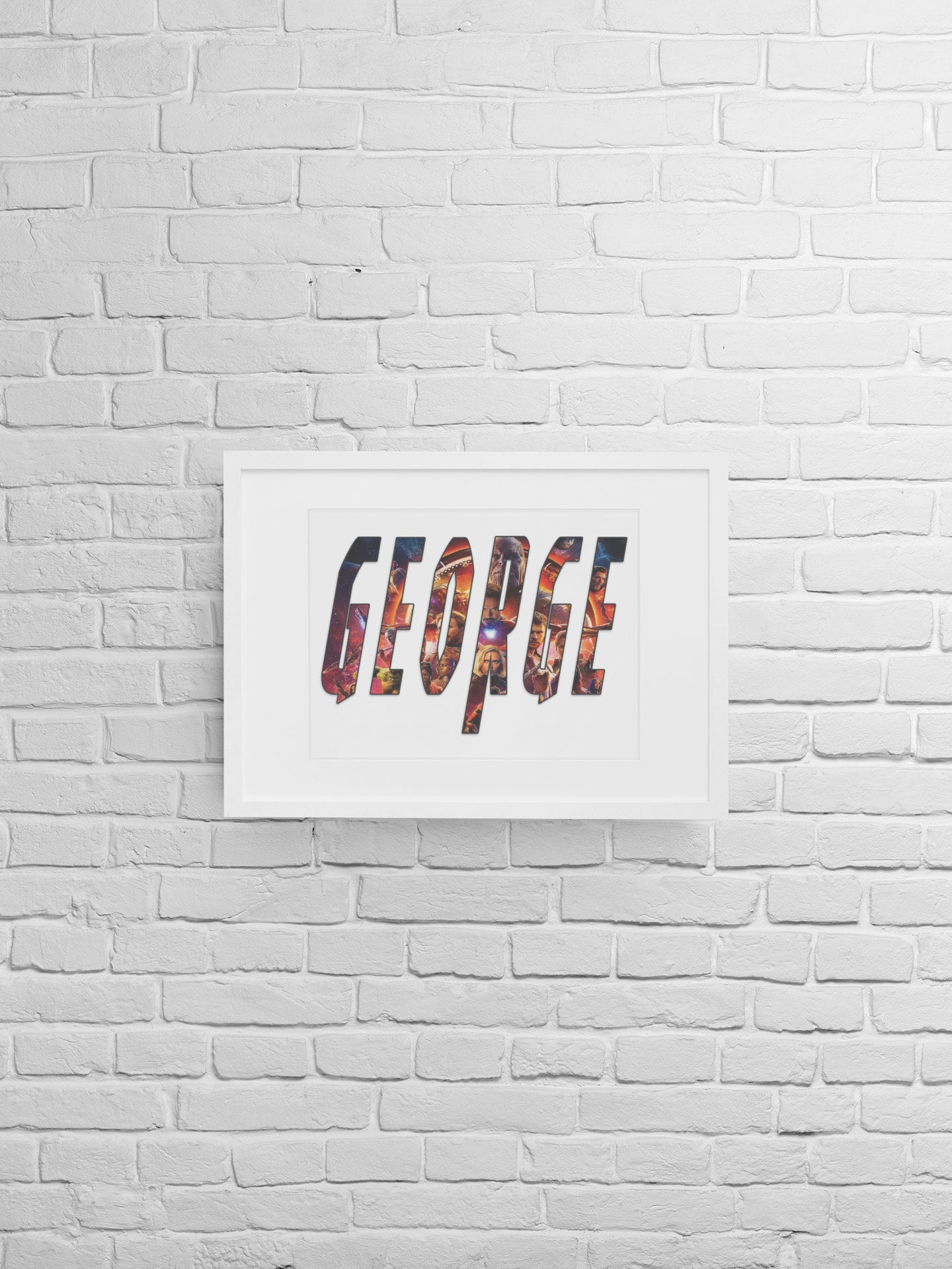 Personalised Avengers Name Print: Superhero Bedroom Wall Art - wall art print by Sarah's Embroidery