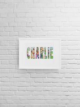 Personalised Super Mario Name Print: Custom Bedroom Wall Art - wall art print by Sarah's Embroidery