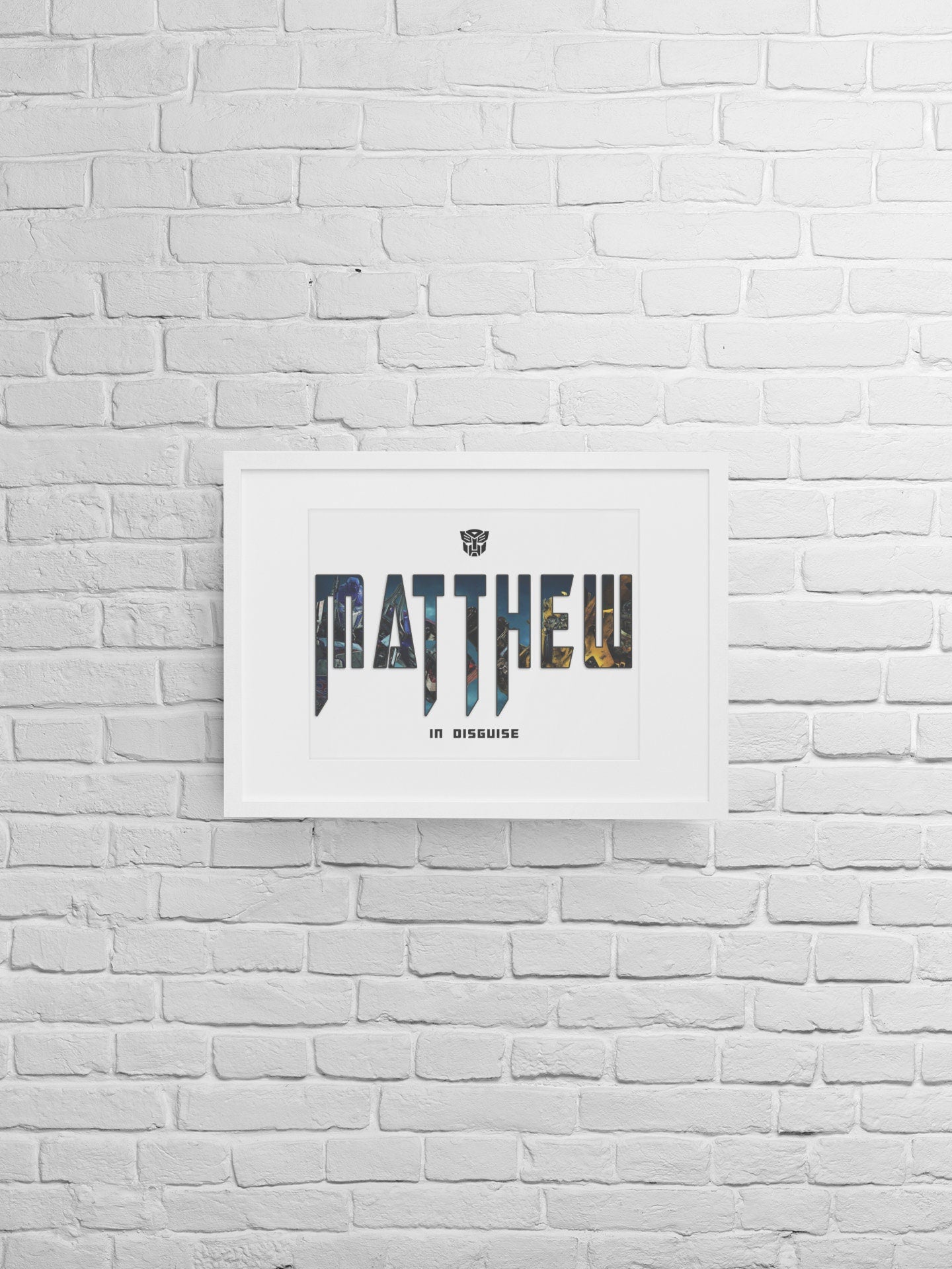 Personalised Transformers Name Print: Optimus Prime Wall Art - wall art print by Sarah's Embroidery