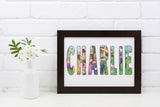 Personalised Super Mario Name Print: Custom Bedroom Wall Art - wall art print by Sarah's Embroidery