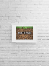 Personalised Minecraft Name Print, Gamer Bedroom Wall Art - wall art print by Sarah's Embroidery