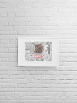 Personalised MARVEL Comic Name Print, Superhero Wall Art - wall art print by Sarah's Embroidery