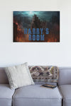 Personalised Godzilla Name Poster: Bedroom Wall Art - wall art print by Sarah's Embroidery