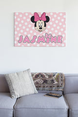 Personalised Minnie Mouse A3 Print: Girl's Bedroom Wall Art - wall art print by Sarah's Embroidery