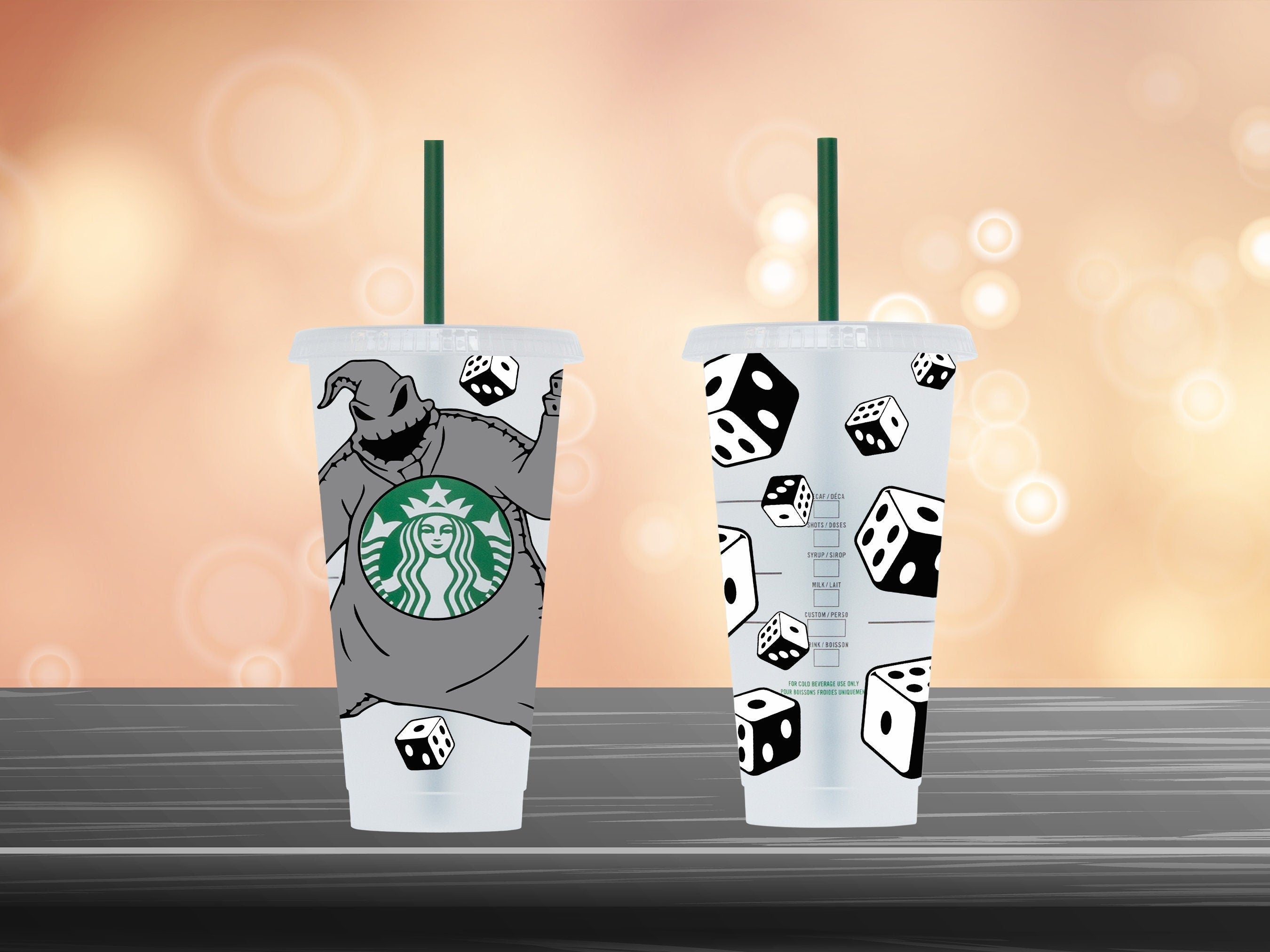 Oogie boogie Custom Cup, Starbucks Cup, nightmare before Christmas - cold cup by Sarah's Embroidery