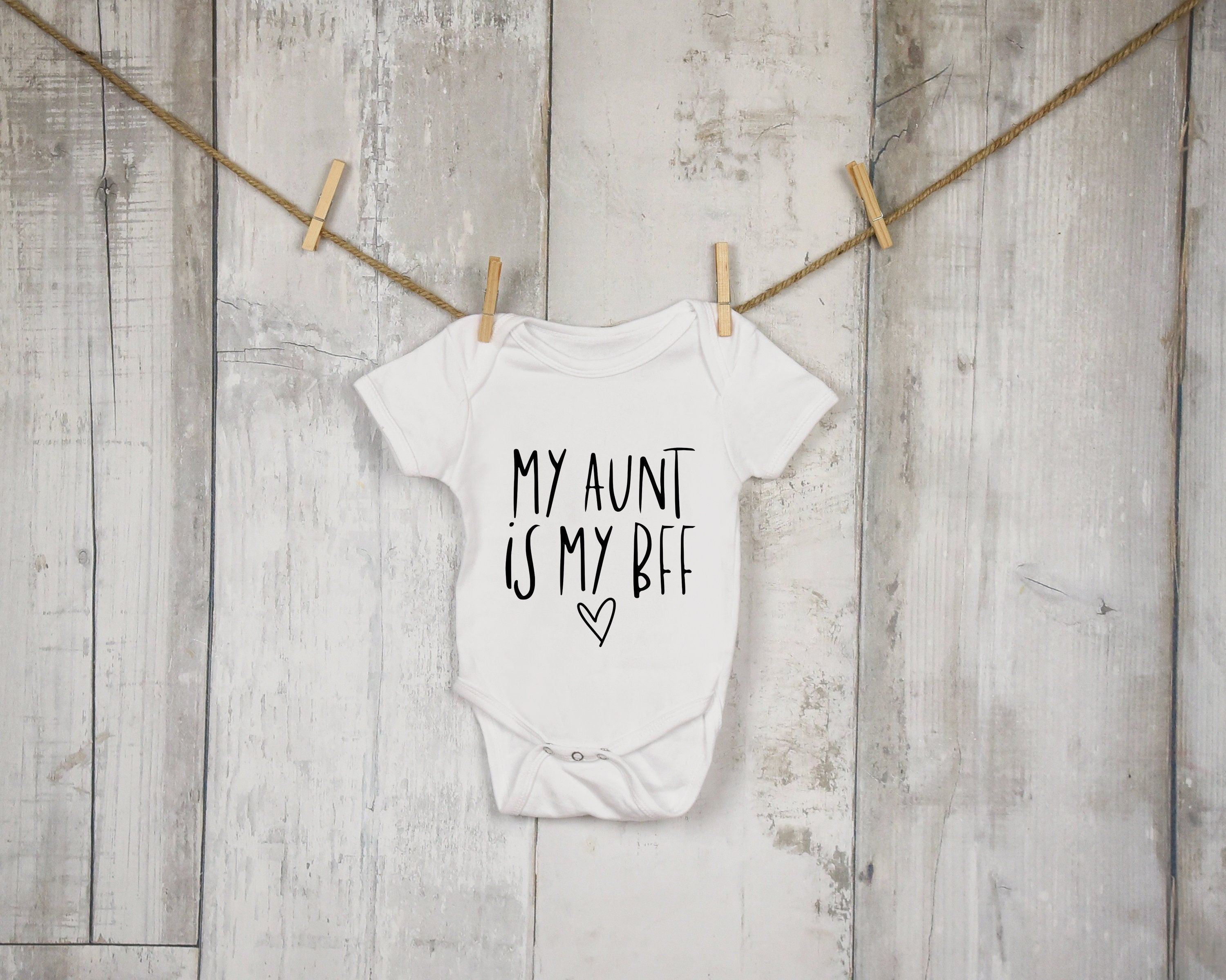 My Aunt is My BFF Baby Bodysuit - 100% Natural Cotton - baby bodysuit by Sarah's Embroidery