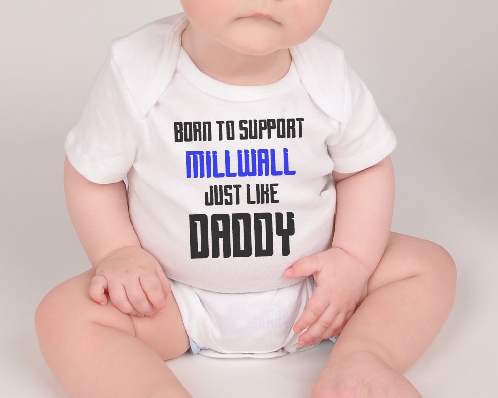 Millwall Baby Bodysuit - Born to Support Football Team - baby bodysuit by Sarah's Embroidery