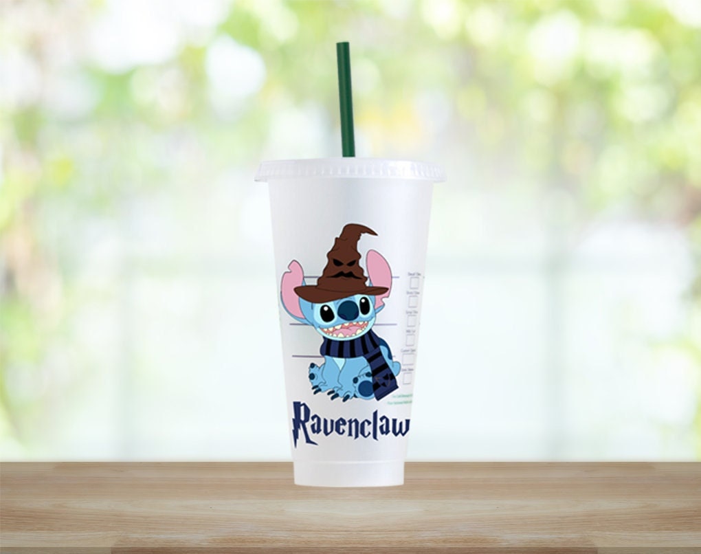Stitch Harry Potter Disney inspired Custom Personalised Starbucks cold cup tumbler. - cold cup by Sarah's Embroidery