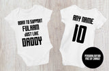 Fulham Football Baby Bodysuit, Born to Support, Baby Gift - baby bodysuit by Sarah's Embroidery