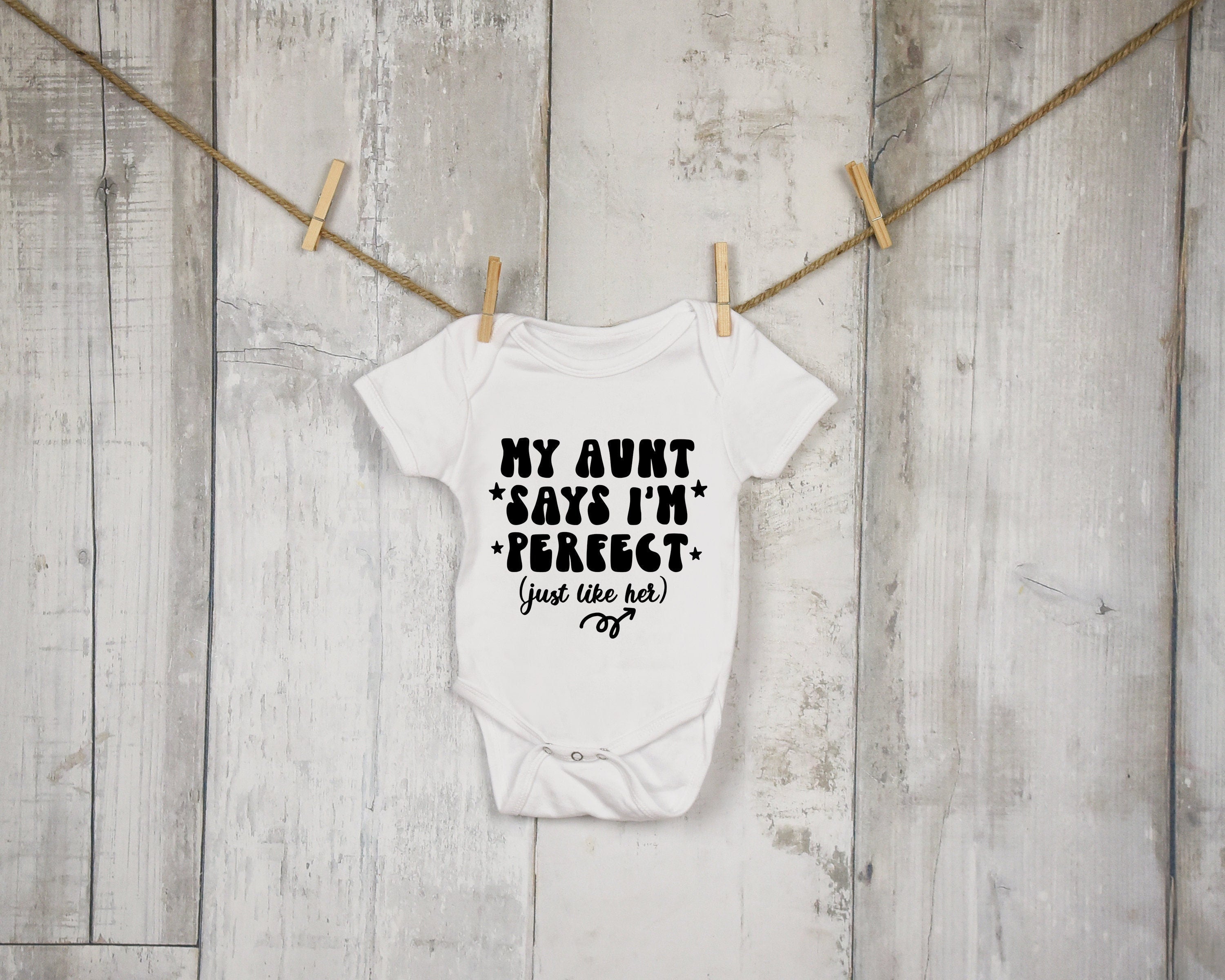 My Aunt Says I'm Special Baby Bodysuit, 100% Cotton Baby Grow - baby bodysuit by Sarah's Embroidery