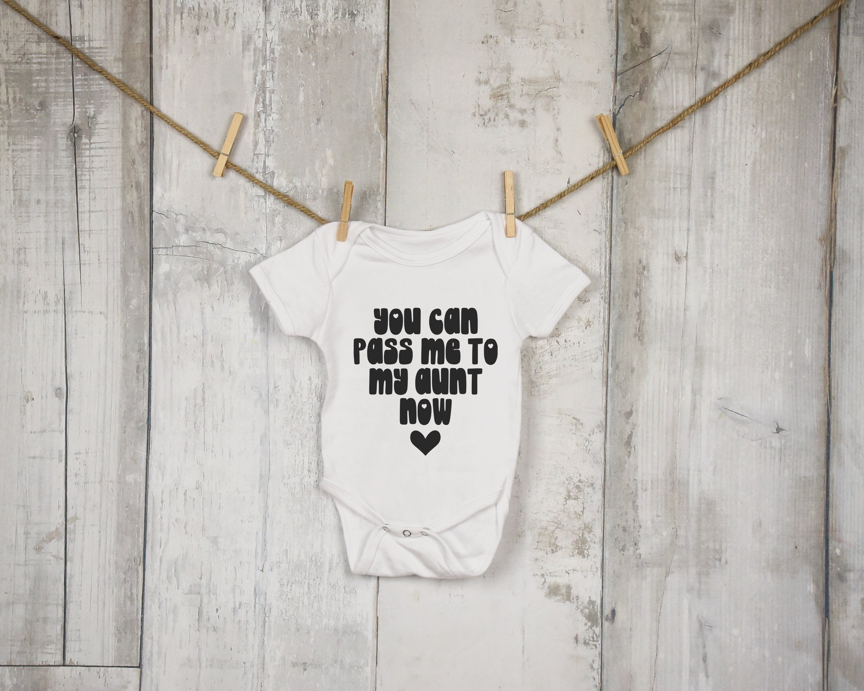 Auntie Baby Bodysuit - 100% Cotton Baby Grow - baby bodysuit by Sarah's Embroidery
