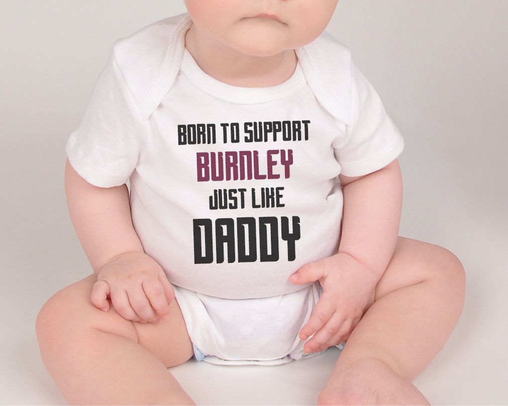 Burnley Football Baby Bodysuit - Born to Support - baby bodysuit by Sarah's Embroidery