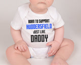 Huddersfield Football Baby Bodysuit - Born to Support - baby bodysuit by Sarah's Embroidery