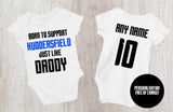 Huddersfield Football Baby Bodysuit - Born to Support - baby bodysuit by Sarah's Embroidery