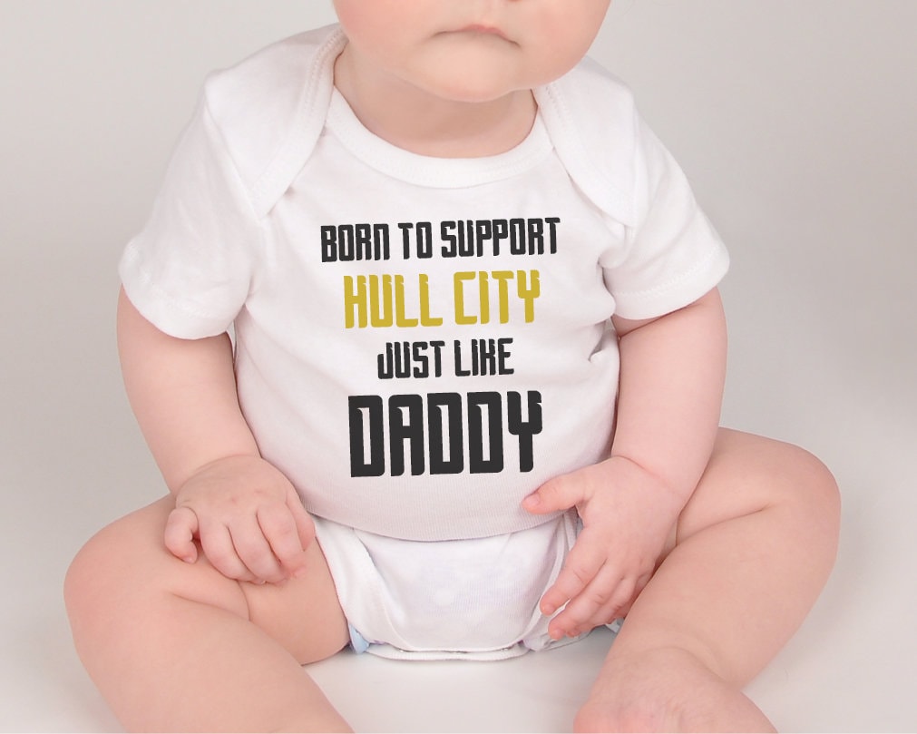 Hull City Baby Bodysuit - Football Fan Gift, 100% Cotton - baby bodysuit by Sarah's Embroidery