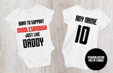 Middlesbrough Baby Bodysuit - Born to Support Football Team - baby bodysuit by Sarah's Embroidery