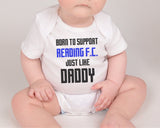 Reading Football Baby Bodysuit - Born to Support - baby bodysuit by Sarah's Embroidery