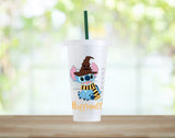 Stitch Harry Potter Disney inspired Custom Personalised Starbucks cold cup tumbler. - cold cup by Sarah's Embroidery