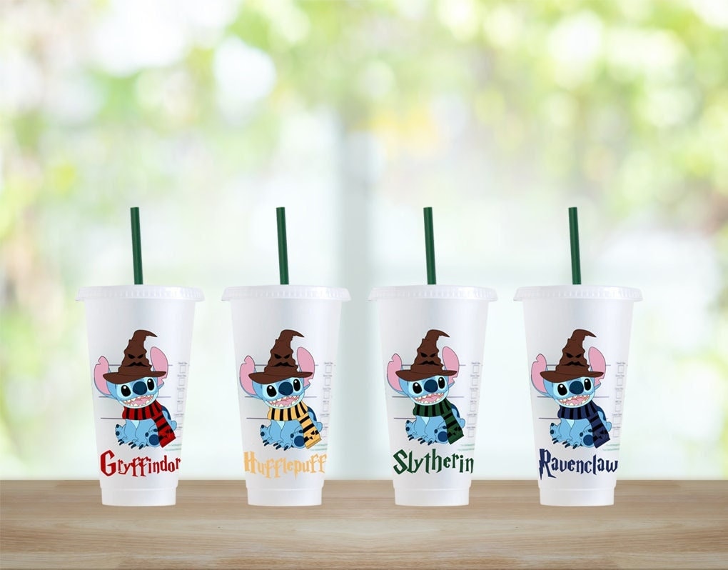 Stitch Harry Potter Disney inspired Custom Personalised Starbucks cold cup tumbler. - cold cup by Sarah's Embroidery