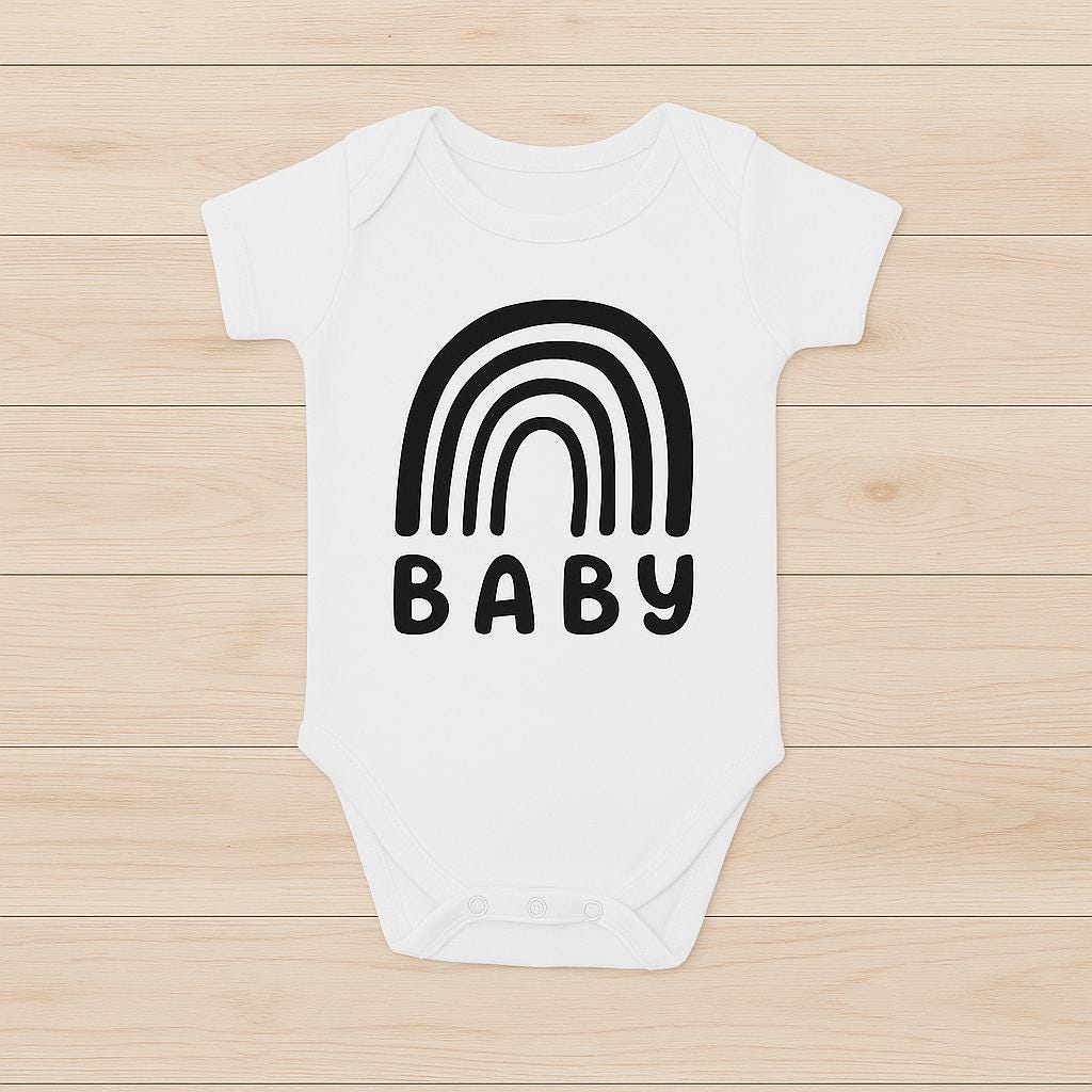 Rainbow Baby Bodysuit - 100% Cotton Newborn Clothing - baby bodysuit by Sarah's Embroidery