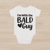 I'm with the bald guy baby grow, In all sizes 0,3,6,12 months - baby bodysuit by Sarah's Embroidery