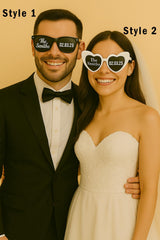 Personalised Wedding Sunglasses – Bride & Groom Favors, Custom Date - sunglasses by Sarah's Embroidery