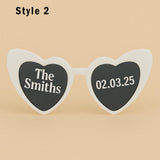 Personalised Wedding Sunglasses – Bride & Groom Favors, Custom Date - sunglasses by Sarah's Embroidery