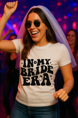 Retro In My Bride Era T-Shirt: Bachelorette Party Bridal Tee - t-shirt by Sarah's Embroidery