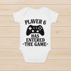 Player 6 Gaming Baby Bodysuit - 100% Cotton Gamer Baby Grow - baby bodysuit by Sarah's Embroidery