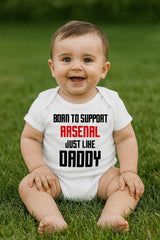 Arsenal Baby Bodysuit - Born to Support Football Team - baby bodysuit by Sarah's Embroidery