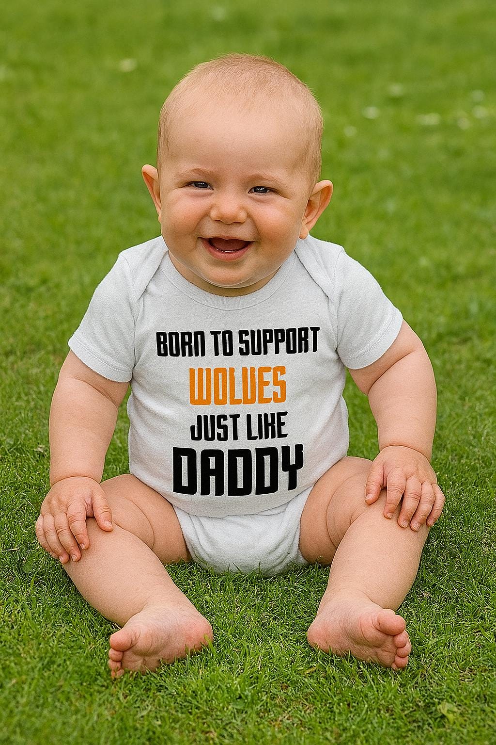 Wolves Football Baby Bodysuit, 100% Cotton, Baby Gift - baby bodysuit by Sarah's Embroidery