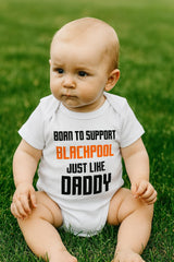 Blackpool Football Baby Vest, Born to Support, Baby Gift - baby bodysuit by Sarah's Embroidery