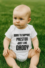 Preston Football Baby Bodysuit - Born to Support Team - baby bodysuit by Sarah's Embroidery