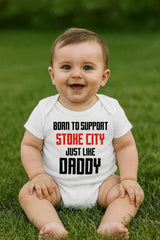 Stoke City Baby Bodysuit - Football Fan Gift, 100% Cotton - baby bodysuit by Sarah's Embroidery