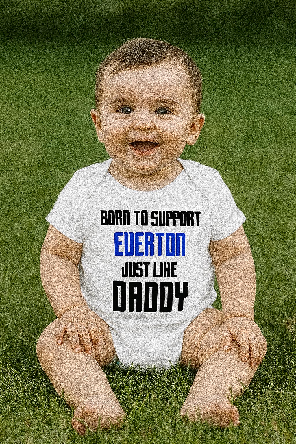 Everton Baby Bodysuit, Football Fan Gift, 100% Cotton - baby bodysuit by Sarah's Embroidery