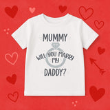 Kids Proposal T-Shirt – “Will You Marry My Mummy/Daddy?” – Engagement Announcement Outfit - t-shirt by Sarah's Embroidery