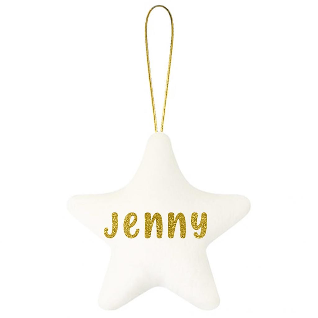 Personalised Star Christmas Tree Decorations Custom Name Ornaments Family Christmas plush Baubles - christmas stocking by Sarah's Embroidery