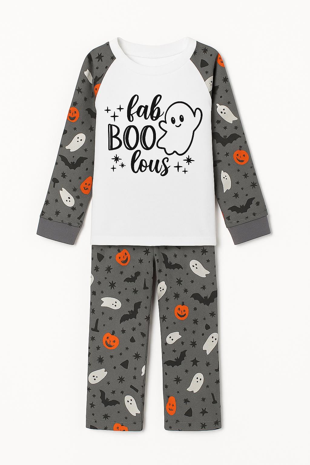 Matching Kids Halloween Pajamas – “Fab-BOO-lous” Ghost Design – Toddler & Baby Spooky Sleepwear - kids pyjamas by Sarah's Embroidery