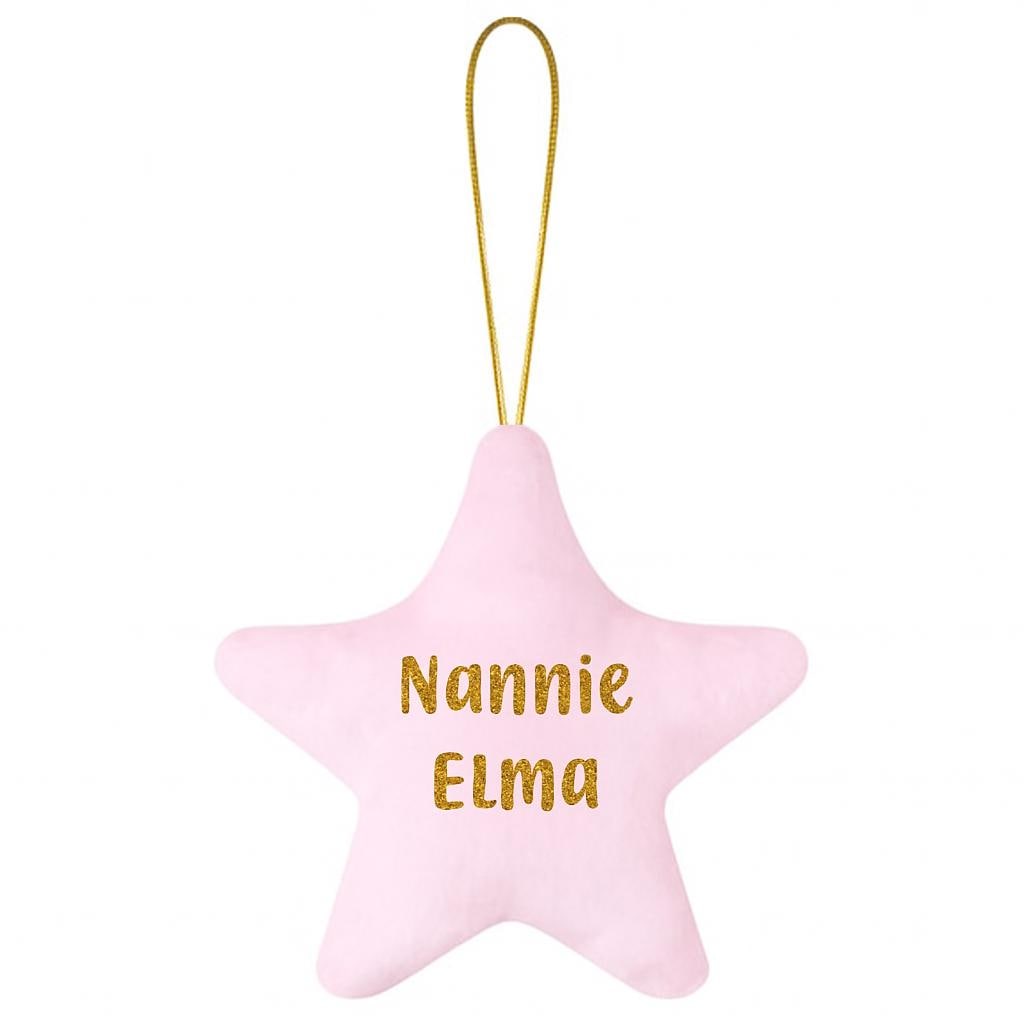 Personalised Star Christmas Tree Decorations Custom Name Ornaments Family Christmas plush Baubles - christmas stocking by Sarah's Embroidery