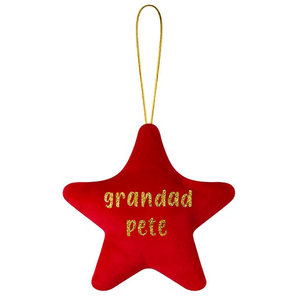 Personalised Star Christmas Tree Decorations Custom Name Ornaments Family Christmas plush Baubles - christmas stocking by Sarah's Embroidery