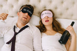 Personalised Mr & Mrs Sleep Mask Set - Custom Wedding Gift - wall art print by Sarah's Embroidery