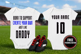 Create your own Baby Bodysuit - Born to Support Football Team - baby bodysuit by Sarah's Embroidery