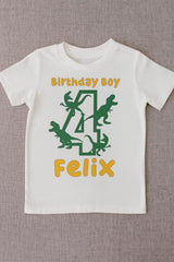 Personalised Dinosaur Birthday Boy T-Shirt: Custom Name & Age - t-shirt by Sarah's Embroidery