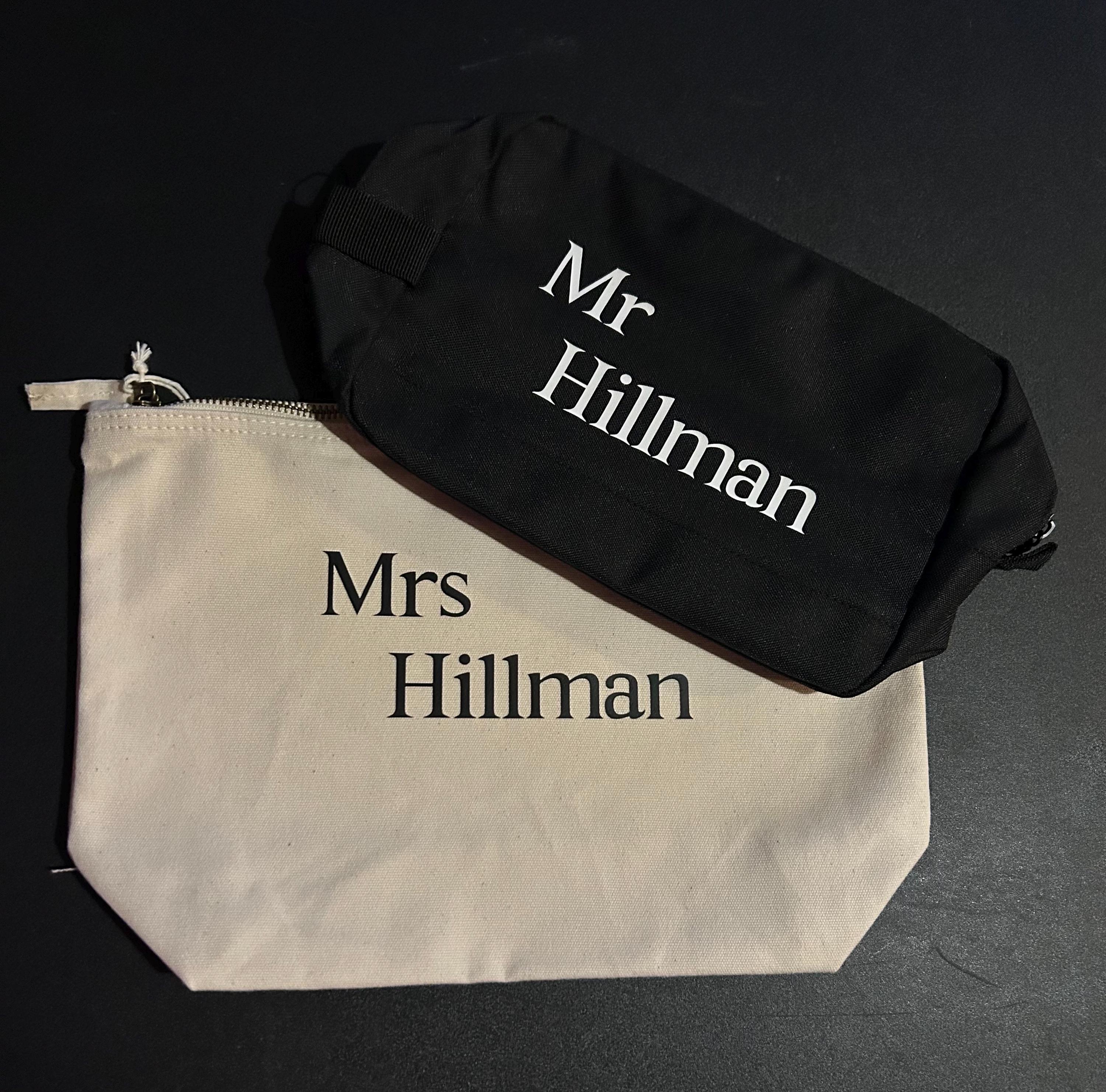 Personalised Mr & Mrs Canvas Travel Bag Set: Honeymoon Gift - bag by Sarah's Embroidery