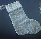 Personalised Grey Christmas Stocking – Custom Name Embroidered Holiday Fireplace Décor - christmas stocking by Sarah's Embroidery