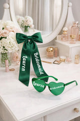 Personalised Bridesmaid Heart Sunglasses & Bow Set, Custom Bridal Party Accessories - sunglasses by Sarah's Embroidery