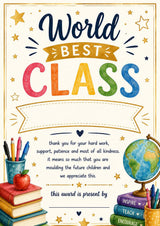 Personalised Teacher Award Certificate - End of Term School Print, Thank You Gift - wall art print by Sarah's Embroidery