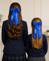 Personalised Satin Leavers Hair Bow 2026 - Custom Name Graduation Accessory - wall art print by Sarah's Embroidery