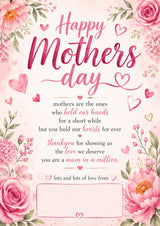 Personalised Mother's Day Print - Floral A4 Keepsake Gift for Mum (Framed Option) - wall art print by Sarah's Embroidery