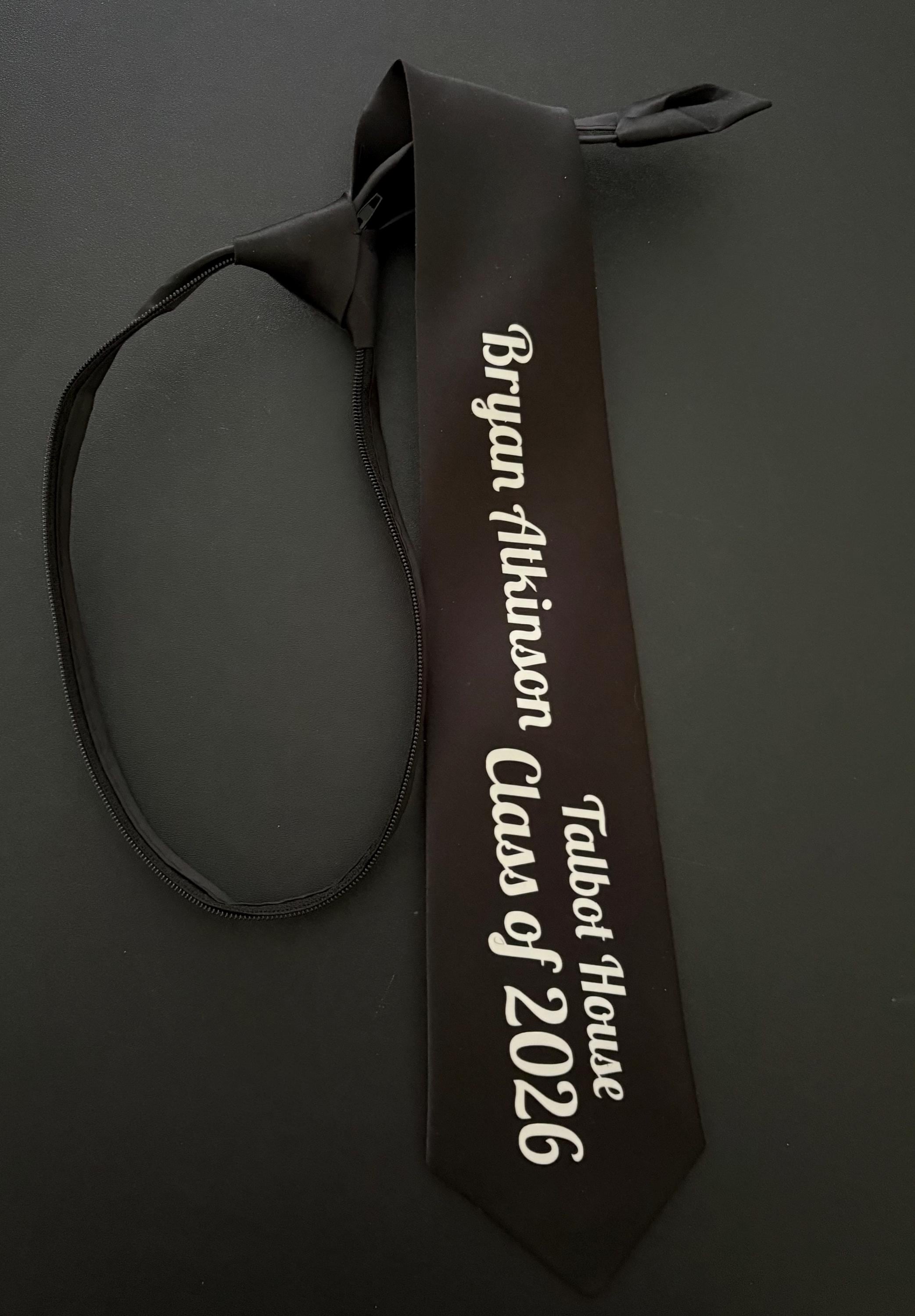 Personalised Leavers Tie - Custom School Prom Keepsake (Class of 26) - cold cup by Sarah's Embroidery